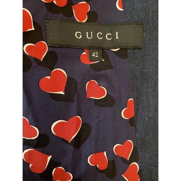 Gucci Womens Linen Double Breasted Jacket Blazer Size 42/4 Italy - Picture 4 of 6